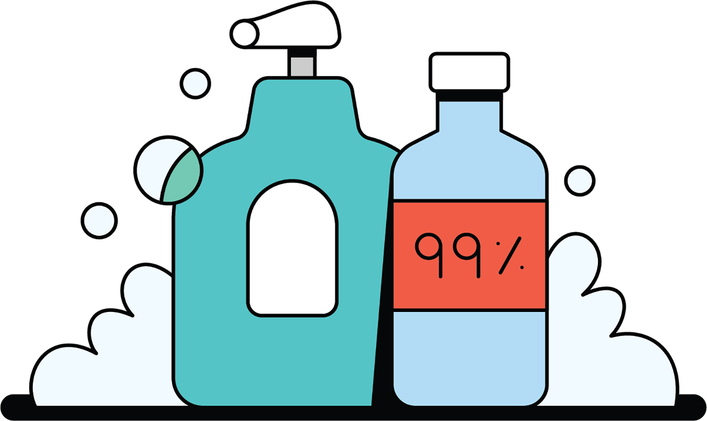 An illustration of hand sanitizer