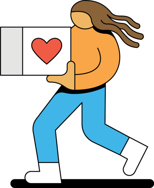 illustration of person holding package