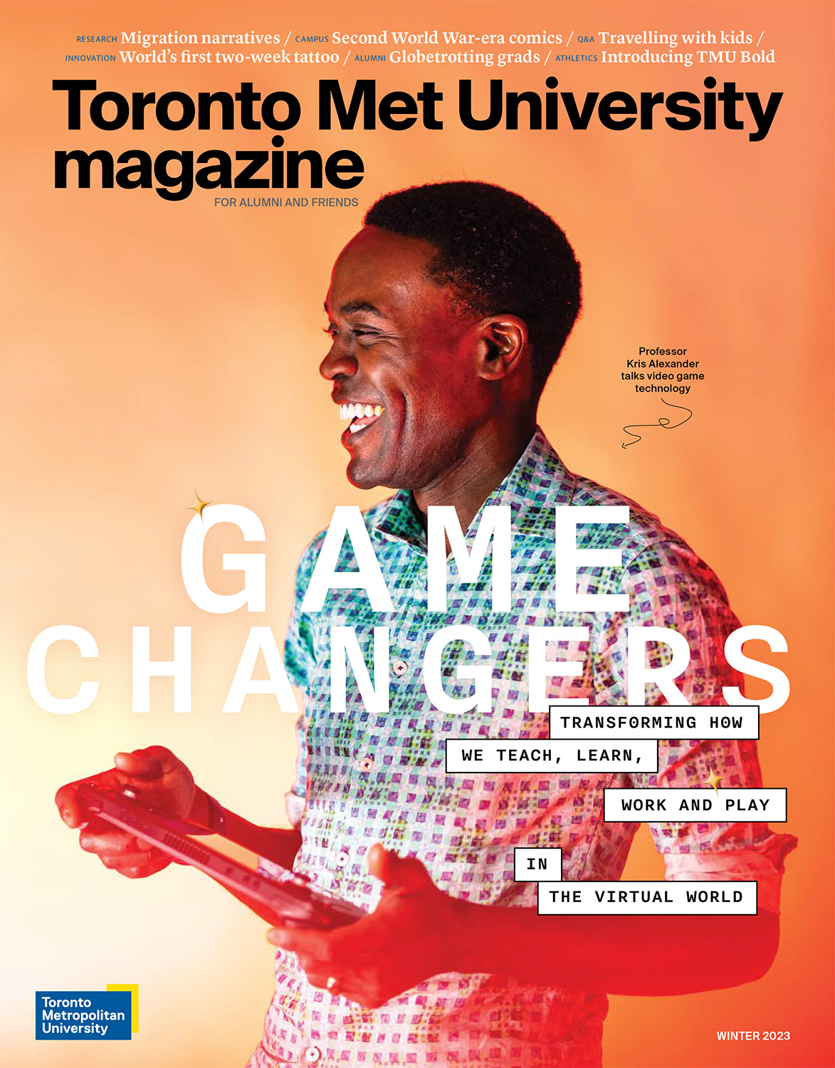 The cover of the 2023 winter issue of TMU Magazine