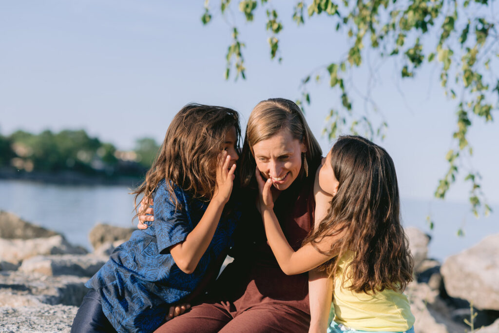 Carolyn Morris with her daughters.