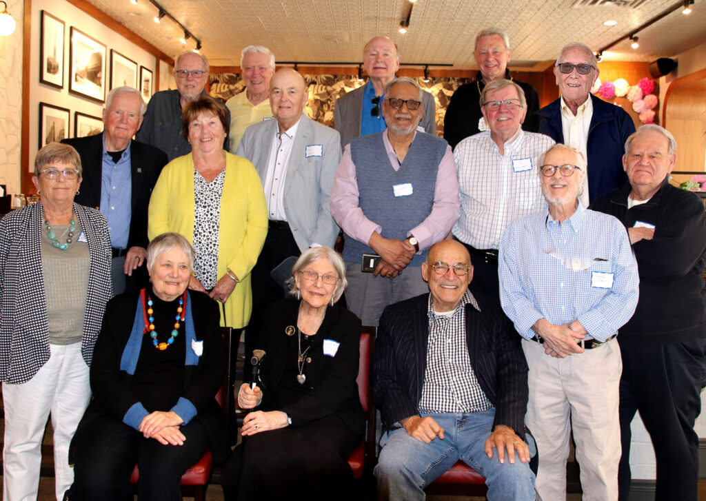 Group photo of 1963 class reunion.