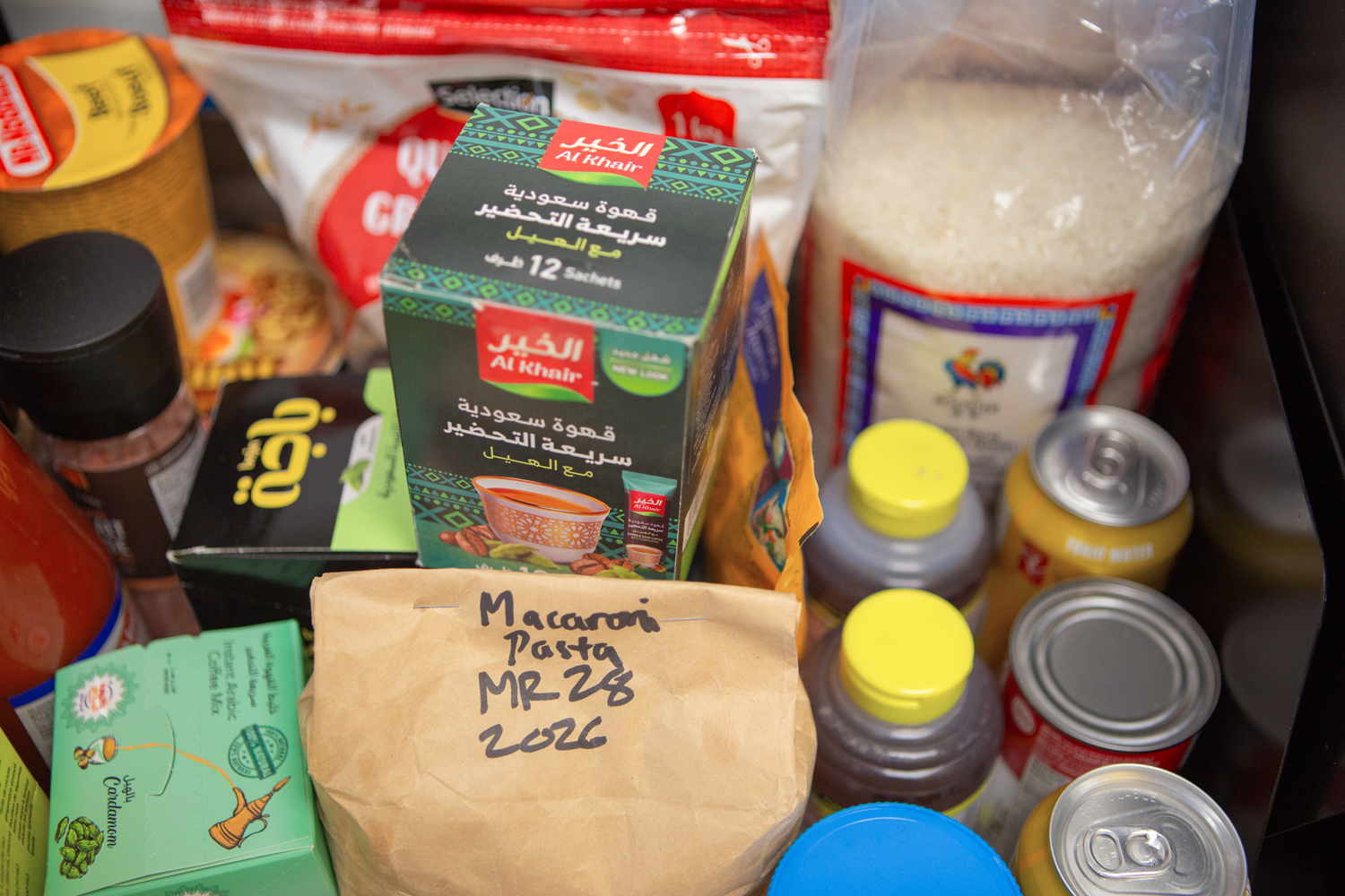 Household items on a table for students to choose for free.