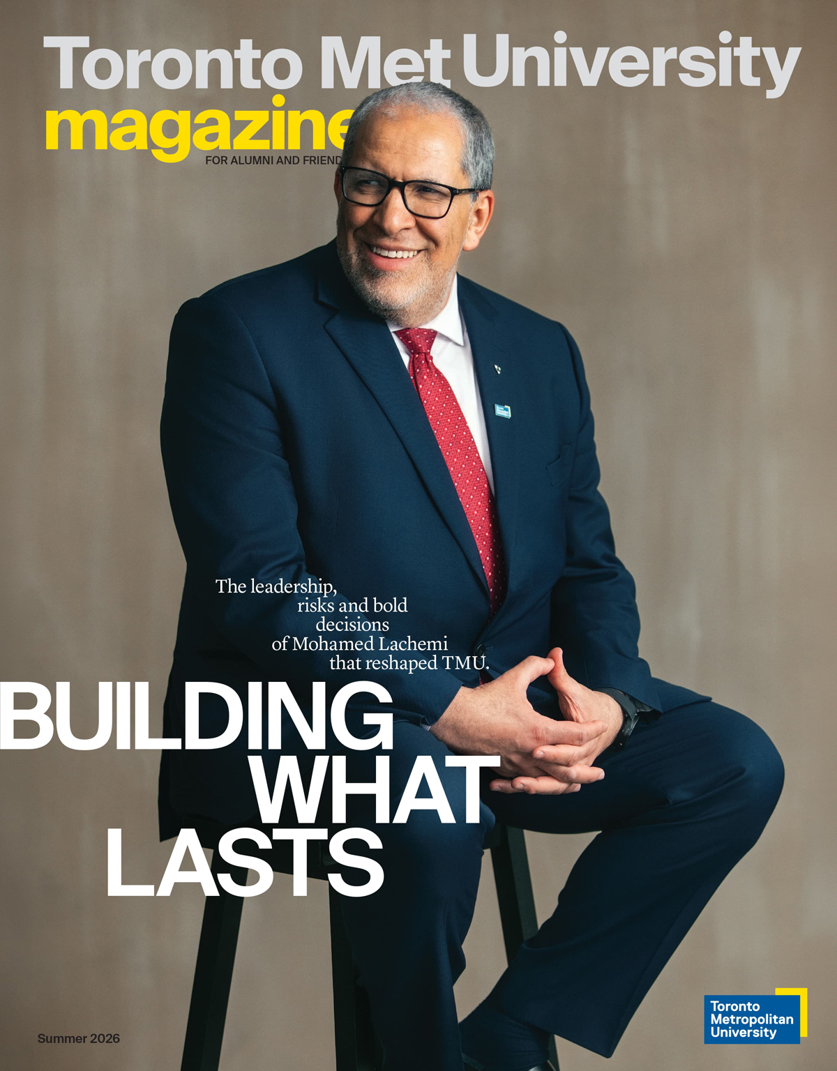 Cover of the magazine issue, with Mohamed Lachemi sitting down.