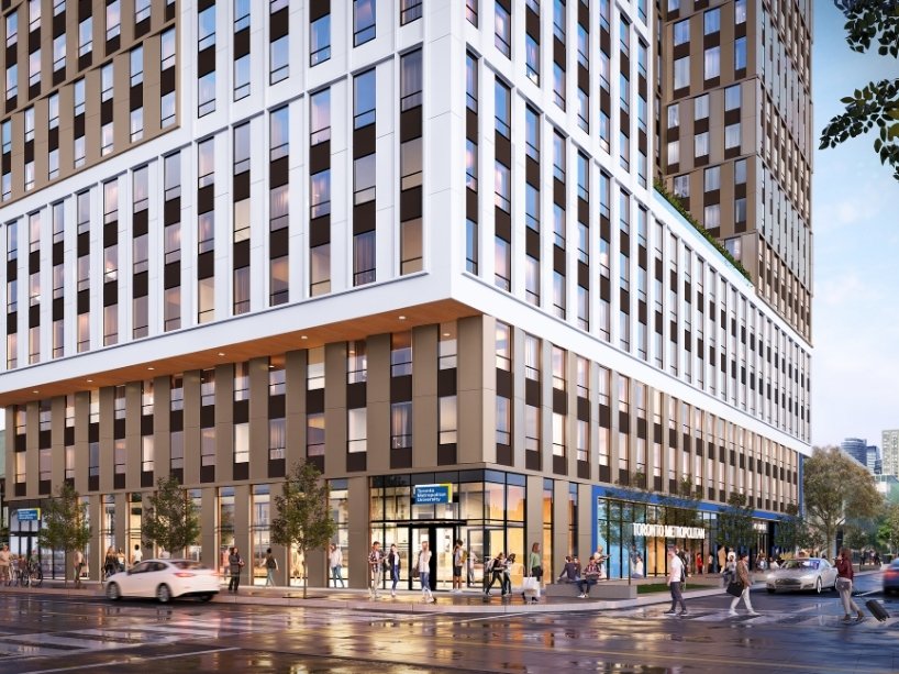 A rendering of a student housing building in Toronto.